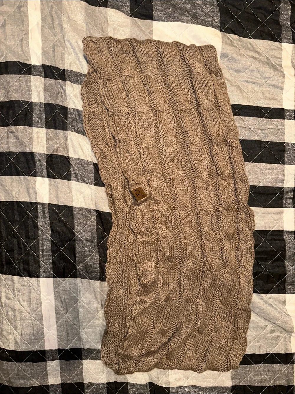 C.C Tan Cable Knit infinity scarf